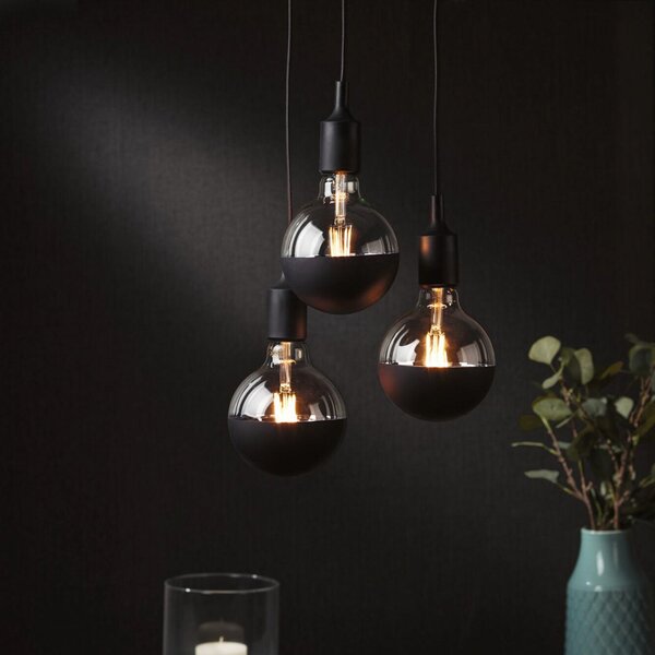 Lustră Pendul Paulmann, Pendelleuchte Neordic Ketil, reglabil, Negru, Camera de zi, Metal, Modern