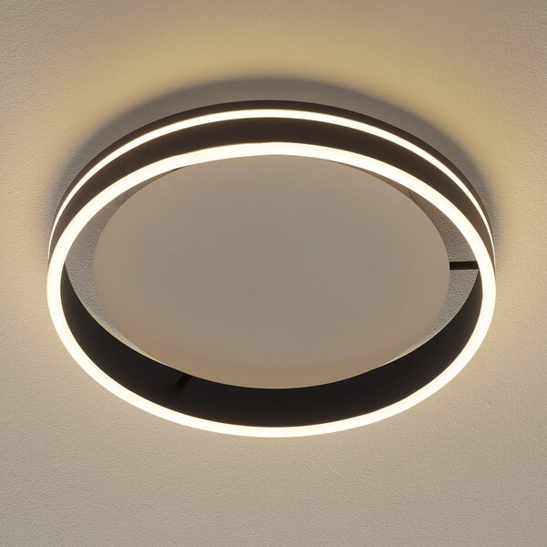 Q-Smart-Home Paul Neuhaus Q-VITO LED plafonieră cu LED-uri 40cm antracit, reglabil, Negru, Camera de zi / sufragerie, Metal, Modern