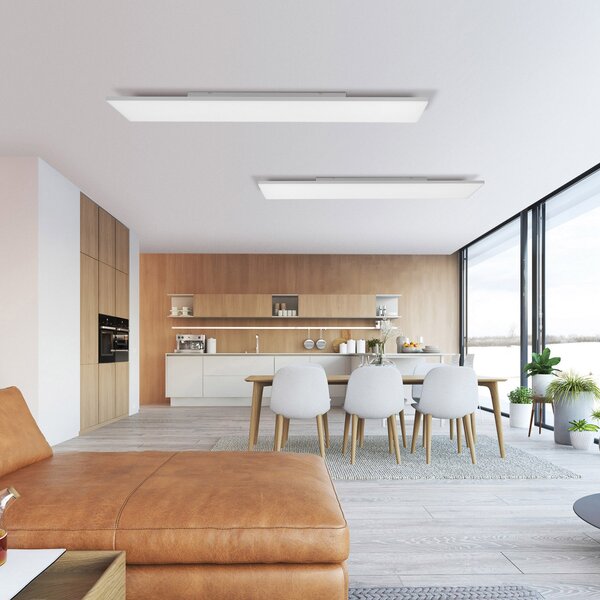Q-Smart-Home Paul Neuhaus Q-FRAMELESS plafonieră RGBW 120x30cm, reglabil, Alb, Camera de zi / sufragerie, Plastic, Modern