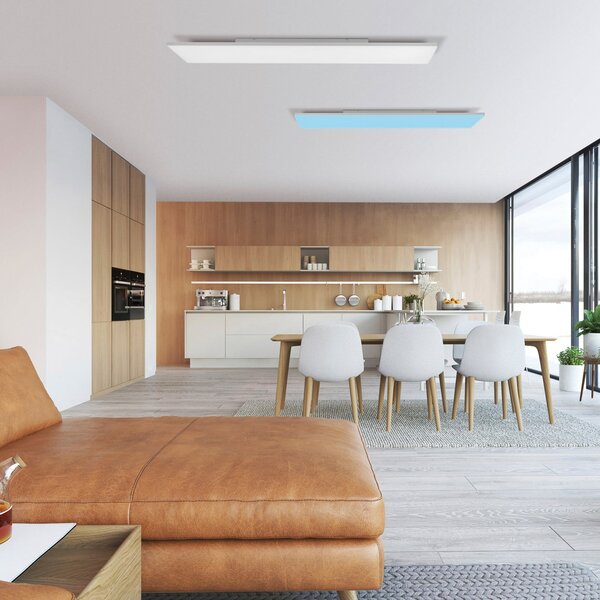 Q-Smart-Home Paul Neuhaus Q-FRAMELESS plafonieră RGBW 120x30cm, reglabil, Alb, Camera de zi / sufragerie, Plastic, Modern