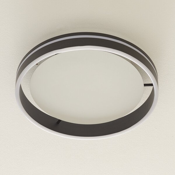 Q-Smart-Home Paul Neuhaus Q-VITO LED plafonieră cu LED-uri 40cm antracit, reglabil, Negru, Camera de zi / sufragerie, Metal, Modern