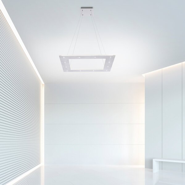PURE Lampă suspendată LED Cosmo, aluminiu, 50 cm, CCT, telecomandă, reglabil, Metalic, Camera de zi / sufragerie, Metal, Modern