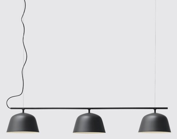 Lustră Pendul Muuto, Negru, Sala de mese, Aluminiu