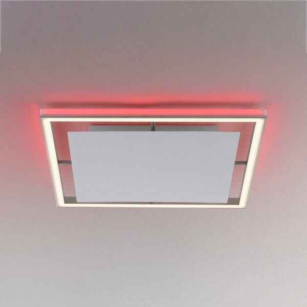 Paul Neuhaus Helix plafonieră LED pătrat 50cm, reglabil, Metalic, Camera de zi / sufragerie, Metal, Modern