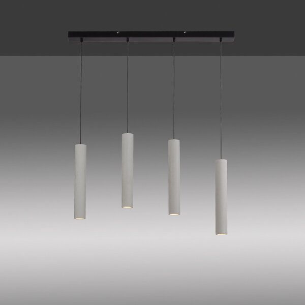 Paul Neuhaus lampă suspendată Eton, 4 becuri, 100 cm, beton, G9, reglabil, Gri, Camera de zi / sufragerie, Beton