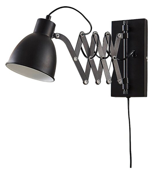 Lampă de perete Lindby, Merle, Negru, dormitor, Metal, Modern