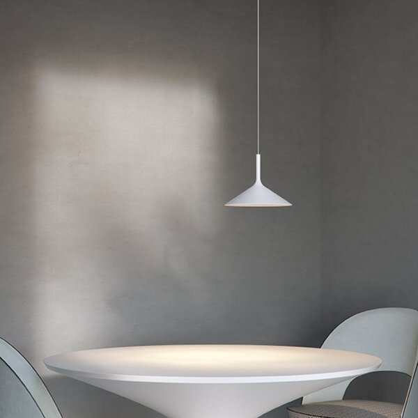 Rotaliana Dry lampă suspendată LED, alb, 1 bec, Alb, Camera de zi / sufragerie, Metal, Design
