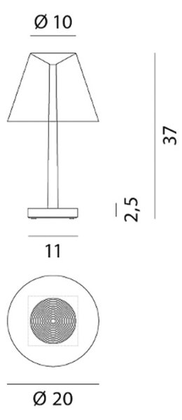 Rotaliana Dina T1 lampă de masă LED alb/bronz, reglabil, Bej, Camera de zi / sufragerie, Metal, Design