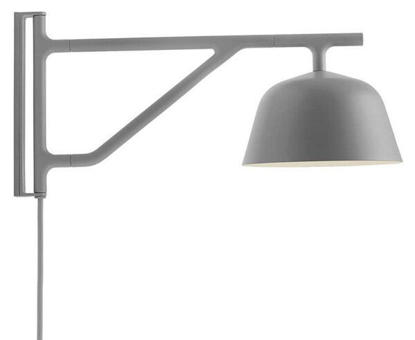 Lampă de perete Muuto, Gri, Camera de zi, Aluminiu