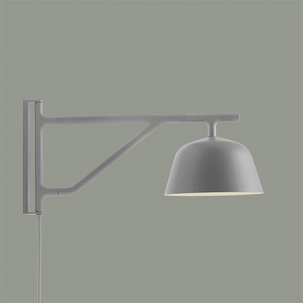 Lampă de perete Muuto, Gri, Camera de zi, Aluminiu