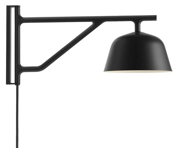Lampă de perete Muuto, Negru, Camera de zi, Aluminiu