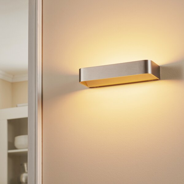 Rotaliana Frame W2 aplică perete LED nichel 2700K, Gri, Camera de zi / sufragerie, Metal, Design
