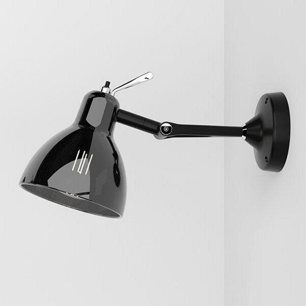 Rotaliana Luxy H0 Glam Lampă de perete, negru/fum, sticlă, reglabil, Negru, Camera de zi / sufragerie, Metal, Design