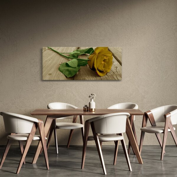 Tablou - Vintage trandafiri galbeni (120x50 cm)