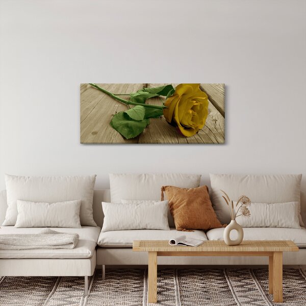 Tablou - Vintage trandafiri galbeni (120x50 cm)