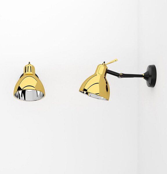 Rotaliana Luxy H0 Glam Lampă de perete, negru/auriu, sticlă, reglabil, Negru, Camera de zi / sufragerie, Metal, Design