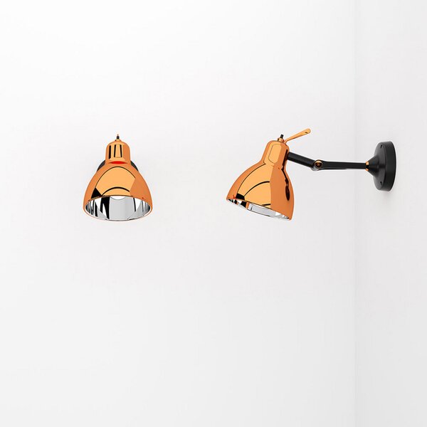 Rotaliana Lampa de perete Luxy H0 Glam, negru/cupru, sticlă, reglabil, Negru, Camera de zi / sufragerie, Metal, Design