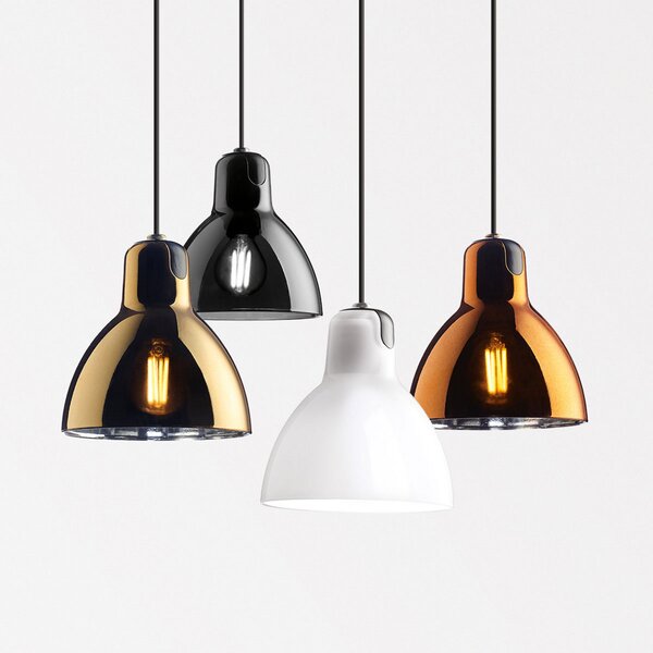 Rotaliana Luxy H5 Glam lampă suspendată negru/fum, reglabil, Gri, Camera de zi / sufragerie, Sticlă, Design