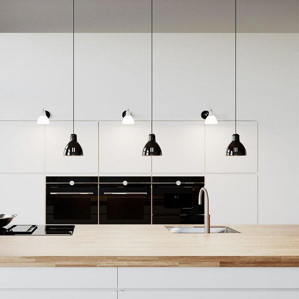 Rotaliana Luxy H5 Glam lampă suspendată negru/fum, reglabil, Gri, Camera de zi / sufragerie, Sticlă, Design