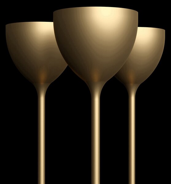 Rotaliana Lampadar LED Drink, auriu luxos, reglabil, Auriu / Alamă, Camera de zi / sufragerie, Metal, Design