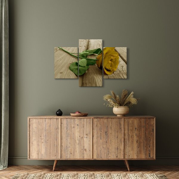 Tablou - Vintage trandafiri galbeni (90x60 cm)