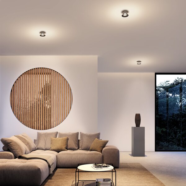 Ribag Vior LED plafonieră cu LED-uri 2.700K 40° negru, reglabil, Negru, Camera de zi / sufragerie, Metal, Modern