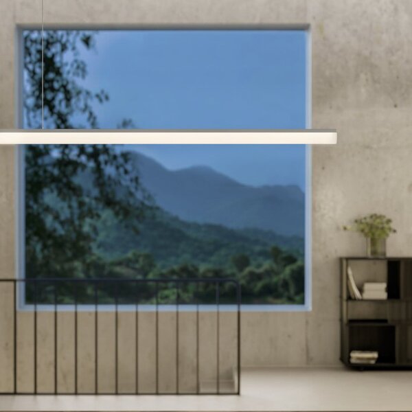 Ribag Aroa Suspensie cu LED DALI dim 4.000K aluminiu 120cm, reglabil, Alb, Studiu / Birou, Metal, Modern