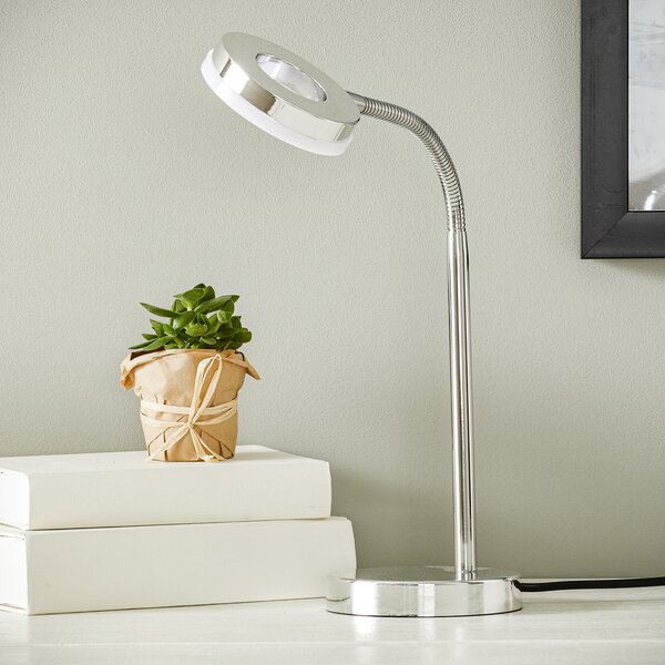 Reality Leuchten Lampă de masă Rennes LED, cromată, înălțime 40 cm, Metalic, Camera de zi / sufragerie, Metal, Modern