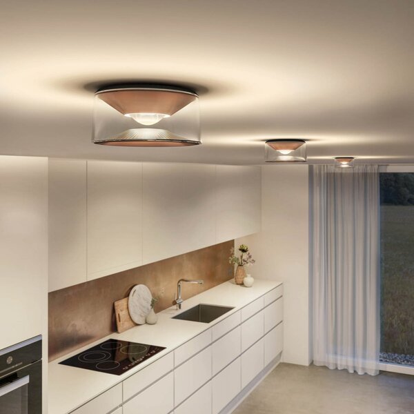 Ribag Vior LED plafonieră aur roz 40° 2,700K, reglabil, Auriu / Alamă, Camera de zi / sufragerie, Metal, Modern