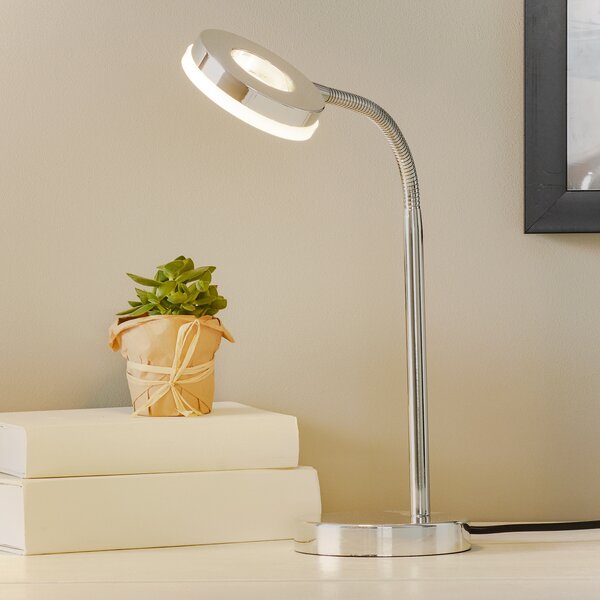 Reality Leuchten Lampă de masă Rennes LED, cromată, înălțime 40 cm, Metalic, Camera de zi / sufragerie, Metal, Modern
