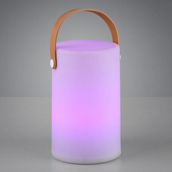 Reality Leuchten Lampă decorativă exterior cu acumulator Aruba RGB, Alb, Plastic, Modern
