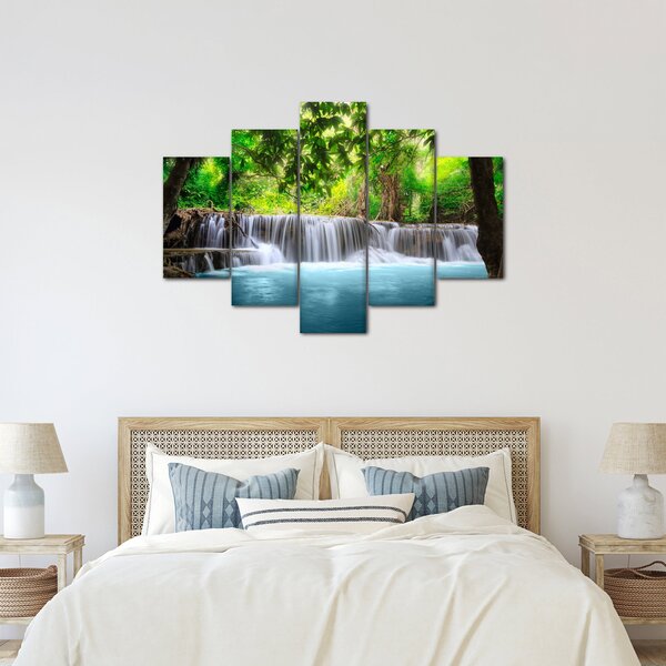 Tablou - Cascadă, albastru (150x105 cm)