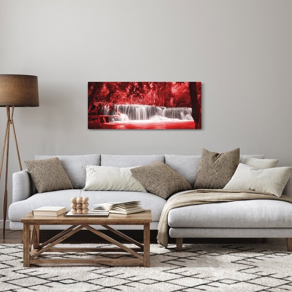 Tablou - Cascadă, roșu (120x50 cm)
