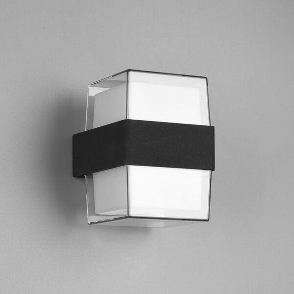 Reality Leuchten Aplică LED de exterior Molina, angular, antracit, Transparent, Plastic, Modern