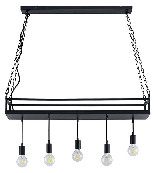 Lustră Pendul Lindby, Kirista, reglabil, Negru, Bucătărie, Metal, Vintage