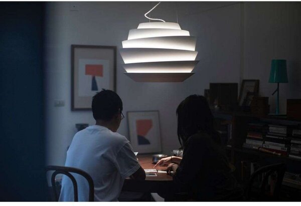 Lustră Pendul Foscarini, Alb, Sala de mese, Plastic
