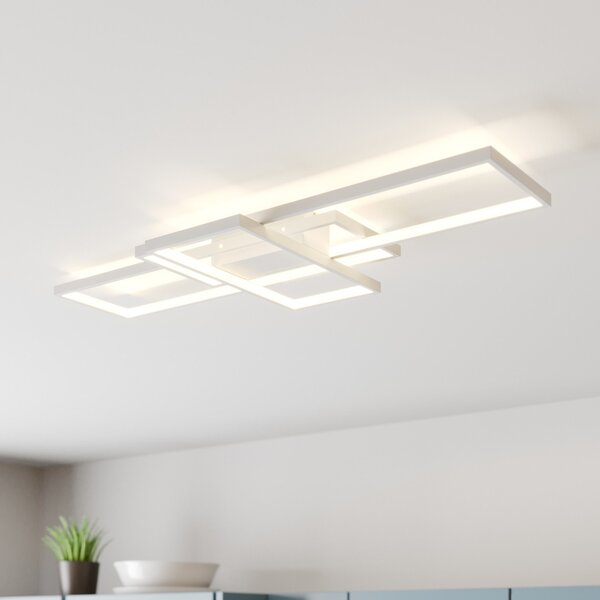 Lindby Poppy plafonieră LED cu funcție dimmer, reglabil, Alb, Camera de zi / sufragerie, Metal, Modern