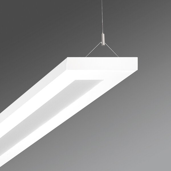 Regiolux Lampă pendul LED birou Stail mikroprisma 32W alb, Alb, Studiu / Birou, Metal