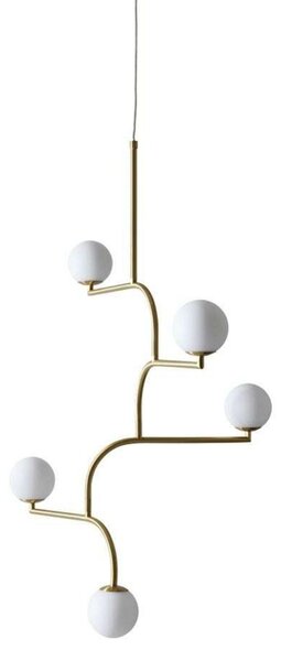 Lustră Pendul Pholc, Auriu / Alamă, Camera de zi, Metal