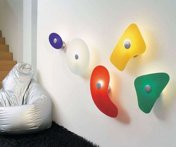 Lampă de perete Foscarini, Roșu, Camera de zi, Sticlă