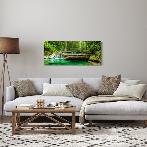 Tablou - Cascada verde (120x50 cm)