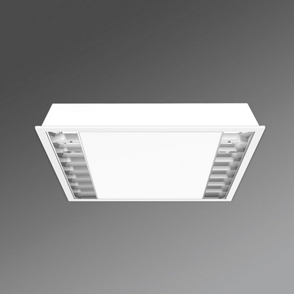 Regiolux Plafonieră LED de birou UEX/625 raster parabolic, Alb, Metal, Luminile încastrate unghiulare