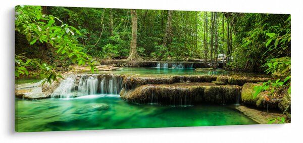 Tablou - Cascada verde (120x50 cm)