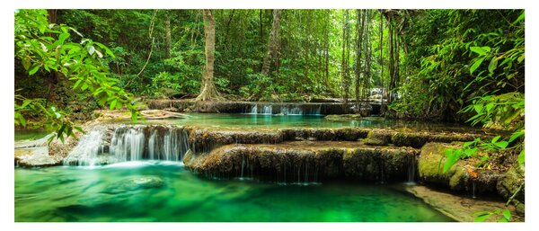 Tablou - Cascada verde (120x50 cm)