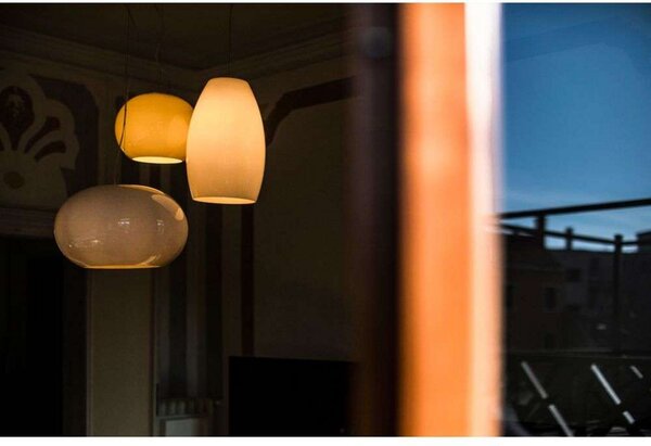 Lustră Pendul Foscarini, Alb, Sala de mese, Sticlă