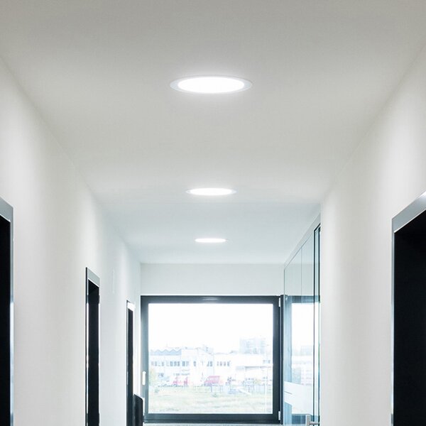 RZB HB 801 LED de încastrat IP54 Ø19cm 16W, Alb, Baie, Metal, Modern, Plafon încastrat