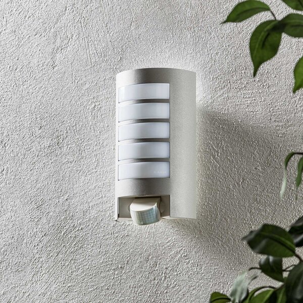 STEINEL L 12 S Lampă de perete pentru exterior cu senzor, argintie, Metalic, Metal, Modern
