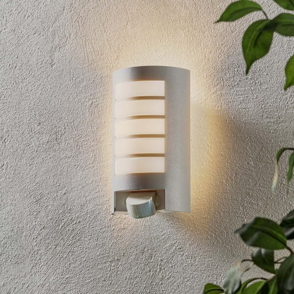 STEINEL L 12 S Lampă de perete pentru exterior cu senzor, argintie, Metalic, Metal, Modern