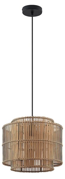 Lustră Pendul Lindby, Bridga, reglabil, Lemn, Camera de zi, Bamboo, Boho