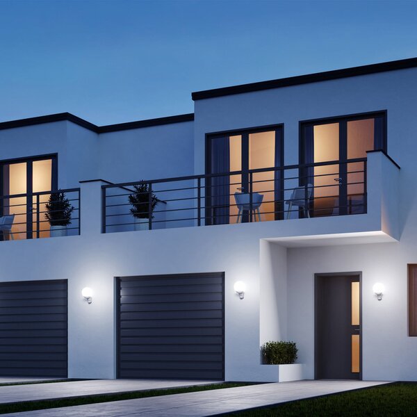 STEINEL L 585 S aplică de exterior cu senzor alb, Alb, Sticlă, Modern